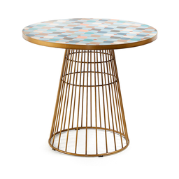 [CC1005PR35] Elsa mesa de comedor Ø 90 mosaico multicolor // KH